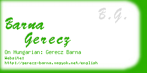 barna gerecz business card